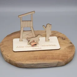 Geldgeschenk Jäger mit Hochsitz - aus Holz personalisiert