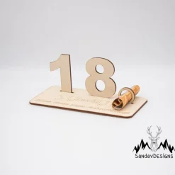 Geldgeschenk Jubiläum Zahl - aus Holz personalisiert