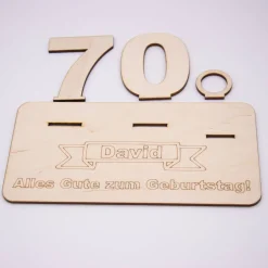 Geldgeschenk Jubiläum Zahl - aus Holz personalisiert