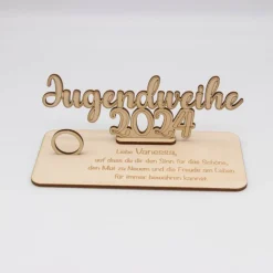 Geldgeschenk Jugendweihe 2024 - aus Holz personalisiert