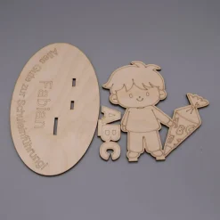 Geldgeschenk Junge mit Zuckertüte - aus Holz personalisiert