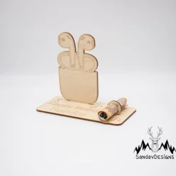 Geldgeschenk kabellose Kopfhörer - aus Holz personalisiert