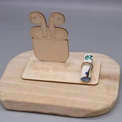 Geldgeschenk kabellose Kopfhörer - aus Holz personalisiert
