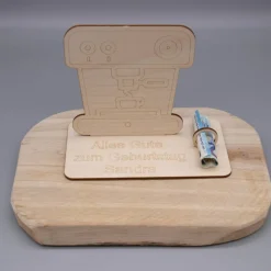 Geldgeschenk Kaffeevollautomat - aus Holz personalisiert