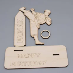 Geldgeschenk Karate - aus Holz personalisiert