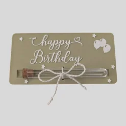 Geldgeschenk Karte mit Reagenzglas – Geburtstag, Kommunion, Taufe – 3D Druck PLA Geschenk – Gutschein Verpackung kreativ