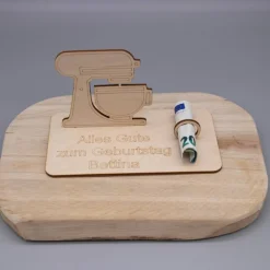 Geldgeschenk Küchenmaschine - aus Holz personalisiert