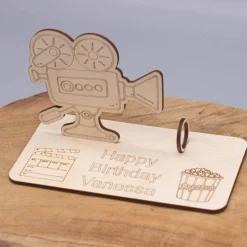 Geldgeschenk Kino - aus Holz personalisiert