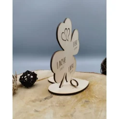 Geldgeschenk Kleeblatt Holz 60. Geburtstag, 12,5cm oder 18,0cm, Geldgeschenk auf Wunsch mit Namensgravur