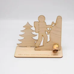 Geldgeschenk Klettern - aus Holz personalisiert