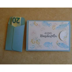 Geldgeschenk Kommunion Junge Fisch Geldkarte Verpackung Geldverpackung Wunscherfüller Geschenkidee