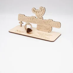 Geldgeschenk Konfirmation - aus Holz personalisiert