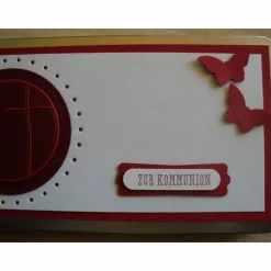 Geldgeschenk  Konfirmation Mädchen Kreuz Schokoladengeschenk Geldgeschenkdose Verpackung Schokolade Rot Dose Schokolade