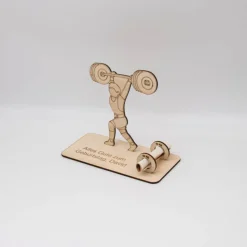 Geldgeschenk Kraftsport - aus Holz personalisiert