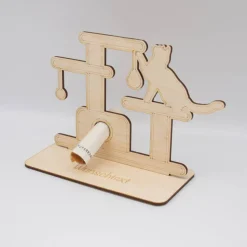Geldgeschenk Kratzbaum/Katze - aus Holz personalisiert