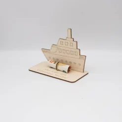 Geldgeschenk Kreuzfahrtschiff - aus Holz personalisiert