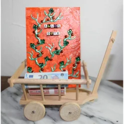 Geldgeschenk LEITERWAGEN GLITZERBÄUMCHEN zu Ostern Muttertag Valentintstag Vatertag Geburtstag Abschied Hochzeit Firmung