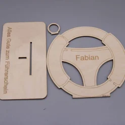 Geldgeschenk Lenkrad - Führerschein - aus Holz personalisiert