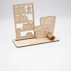 Geldgeschenk Lesezimmer - aus Holz personalisiert