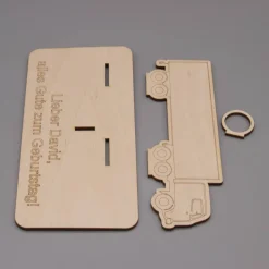 Geldgeschenk LKW - aus Holz personalisiert