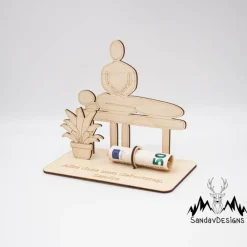 Geldgeschenk Massage - Wellness - aus Holz personalisiert