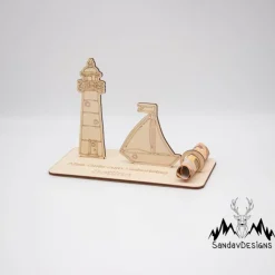 Geldgeschenk Meer - aus Holz personalisiert