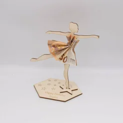 Geldgeschenk mit Ballerina - aus Holz personalisiert