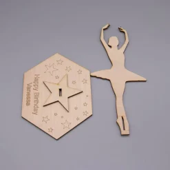 Geldgeschenk mit Ballerina stehend - aus Holz personalisiert