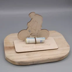 Geldgeschenk mit BMX Fahrrad - aus Holz personalisiert