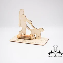 Geldgeschenk mit Hund - aus Holz personalisiert