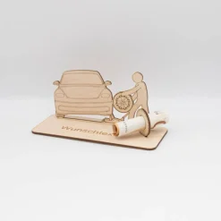 Geldgeschenk mit KFZ-Mechaniker - aus Holz personalisiert