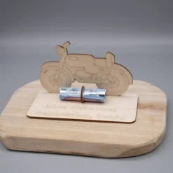 Geldgeschenk mit Moped - aus Holz personalisiert