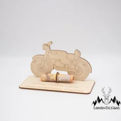Geldgeschenk mit Moped - aus Holz personalisiert