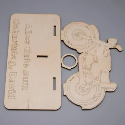 Geldgeschenk mit Moped - aus Holz personalisiert