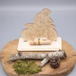 Geldgeschenk mit Motorrad - aus Holz personalisiert