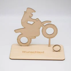 Geldgeschenk Motocross - aus Holz personalisiert