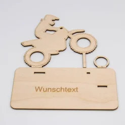 Geldgeschenk Motocross - aus Holz personalisiert