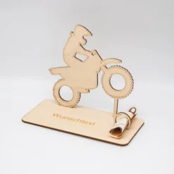 Geldgeschenk Motocross - aus Holz personalisiert