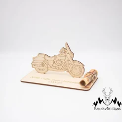 Geldgeschenk Motorrad - aus Holz personalisiert