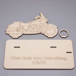 Geldgeschenk Motorrad - aus Holz personalisiert