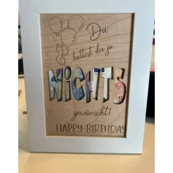 Geldgeschenk Nichts zum 30. Geburtstag Personalisiert, 30er  Bilderrahmen Geburtstagsgeschenk, Geschenkidee, Ho