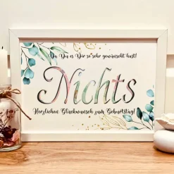 Geldgeschenk Nichts zum Geburtstag – Witzige Geschenkidee für Geburtstagskinder, die sich nichts wünschen