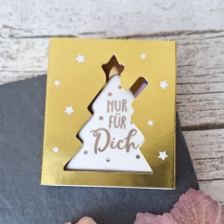 Geldgeschenk "Nur für Dich" ~ Porzellan Tannenbaum für Geldscheine ~ Weihnachten ~ Deko