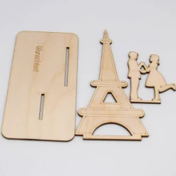 Geldgeschenk Paris/Eiffelturm - aus Holz personalisiert