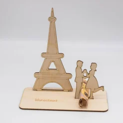 Geldgeschenk Paris/Eiffelturm - aus Holz personalisiert