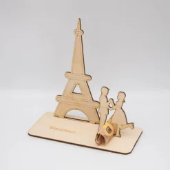 Geldgeschenk Paris/Eiffelturm - aus Holz personalisiert