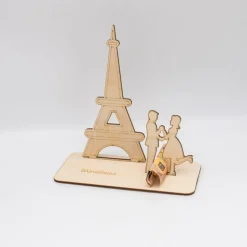 Geldgeschenk Paris/Eiffelturm - aus Holz personalisiert