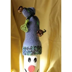 Geldgeschenk  PAULI SNOW, nette Idee zum Nikolaus, witziges Upcycling-Projekt, gestaltet mit Acrylfarbe und Wolle