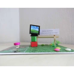 Geldgeschenk PC oder Laptop – Originelle Geschenkidee zum Geburtstag mit Parkbank & Datenbank-Deko