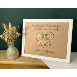 Geldgeschenk personalisiert zur Silberhochzeit mit Herz und der 25, Geschenk Silberhochzeit, Jubiläum, personalisiert